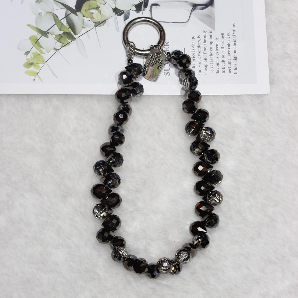 Cell Phone Lanyard 26cm Colorful Crystal Charm Phone Chain Wrist Strap