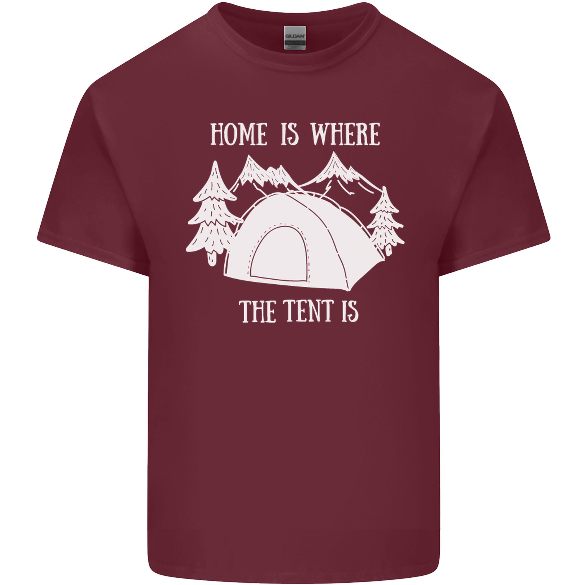 Home Is Where the Tent Is Funny Camping Unisexs Light Cotton TShirt S