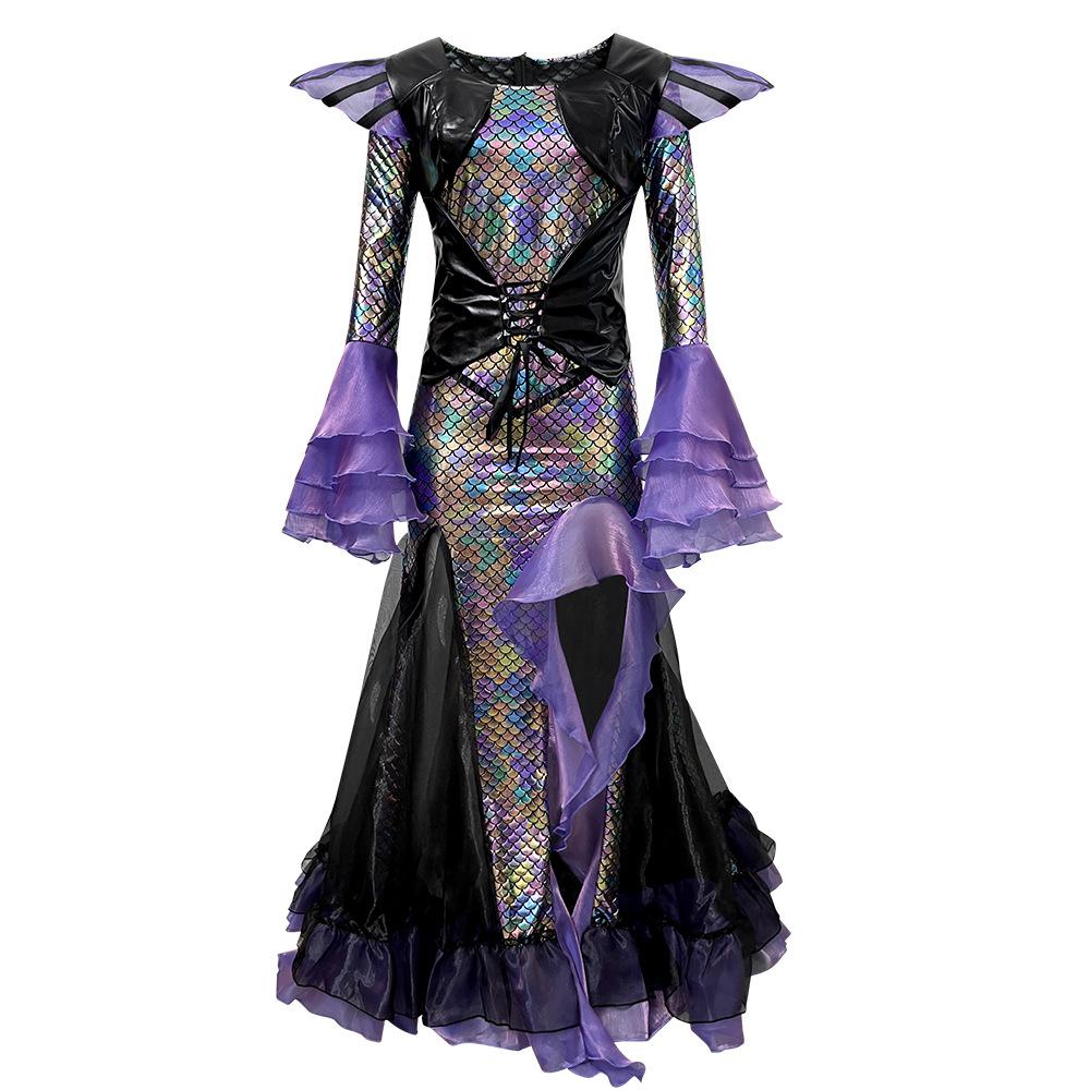 Halloween Dark Mermaid Costume Masquerade Female Mermaid Dress Performance Costumes