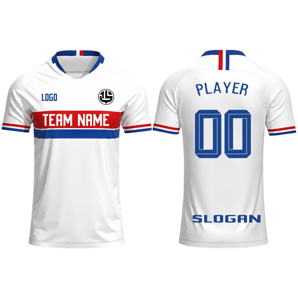 Customizable Soccer Jersey Team Name Logo Player Number Breathable Training Shirt for School Club Sports Practice