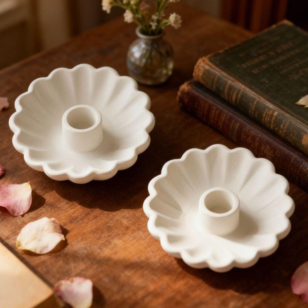 Silicone Aromatherapy Candle Mold Wave Bowl-Shaped Plaster Mold Candlestick Mold  Wedding Decor