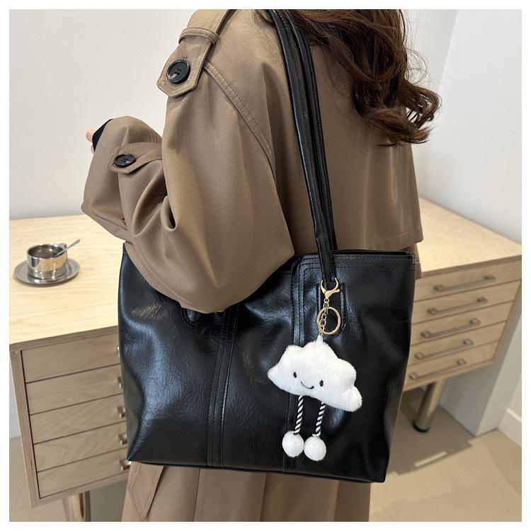 Korean Casual Large Capacity Women's Tote Bag - 2024 Trendy Simple Handbag for Versatile Commutes