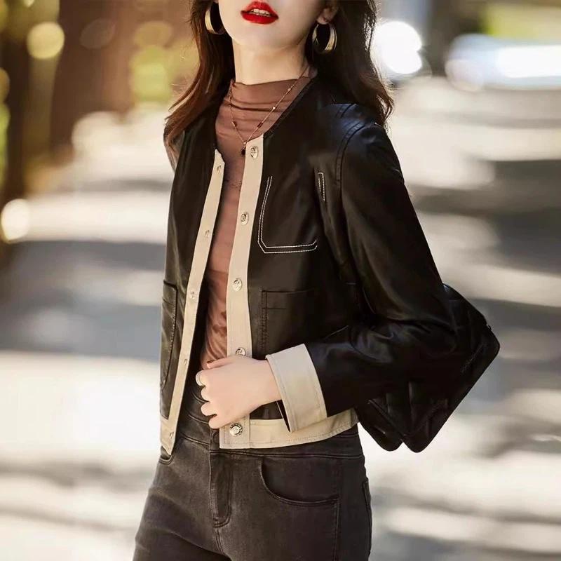 Women S Short Faux Leather Jacket Fashion Casual Outerwear