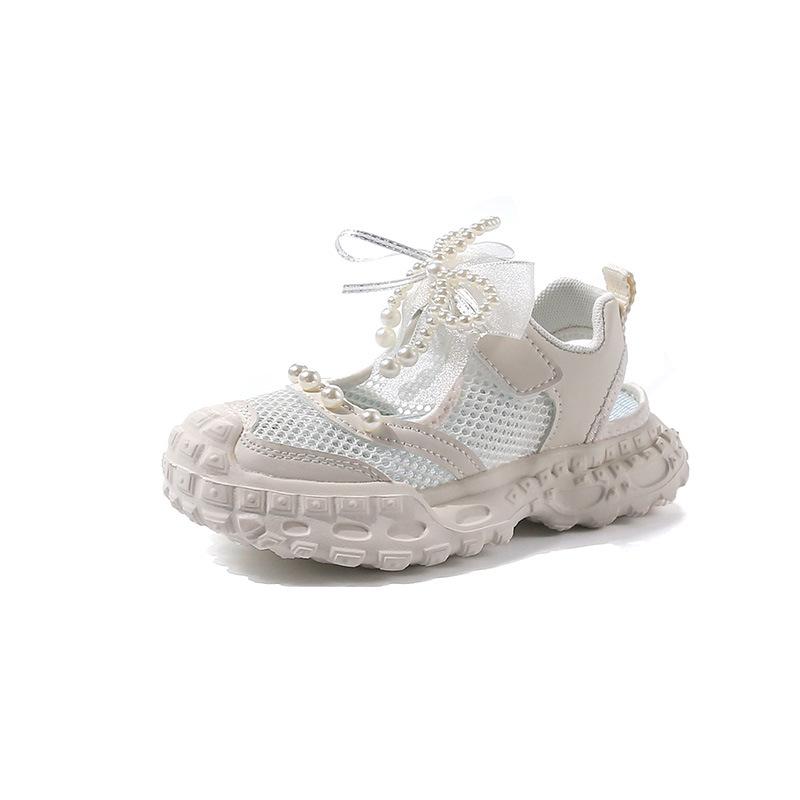 

Девочки спортивные сандалии 2025 лето новая детская полая бабочка одинарная сетчатая обувь девочки дышащая сетка папины кроссовки 32-37 yards one hand shot 6 pairs бежевый