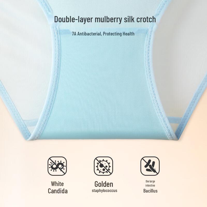 Women's 100% Mulberry Silk Low-Rise Antibacterial Quick-Dry Briefs