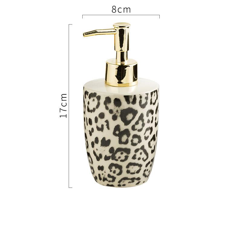 Ceramic Leopard Print Lotion Bottle Black and White Soap Liquid Container Home Water Lotion Makeup Remover Water Storage Bottle