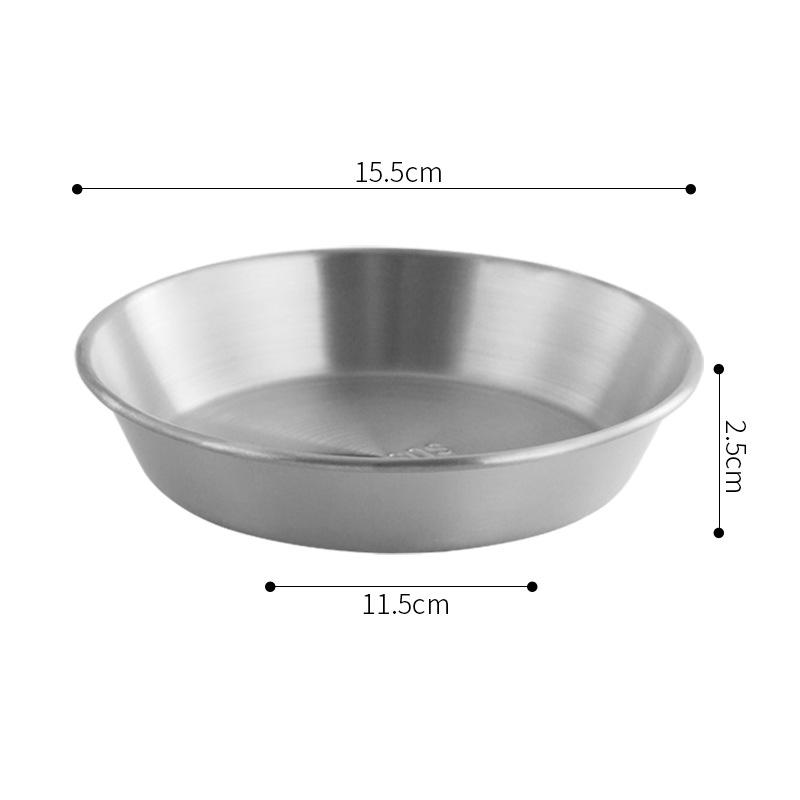 1 stycke 304 rostfritt stål matförvaringsbricka förtjockad såsdipsål snackstallrik kimchi tallrik hot pot utomhus servis