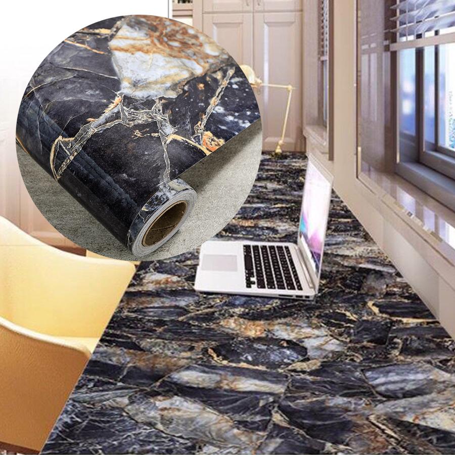 

Kitchen Marble Renovation Wallpaper Film Fireproof Waterproof Self-Adhesive Table Countertop Living Room Wall Background Sticker 1M x 40CM