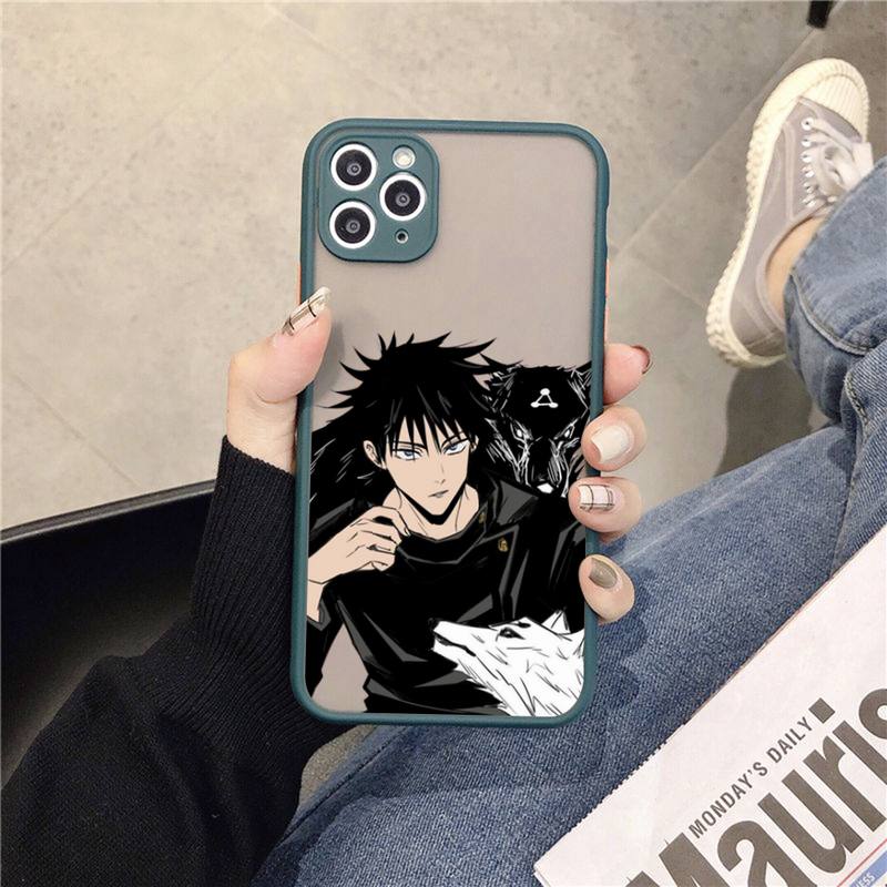 Couple Kawayi Jujutsu Kaisen Anime Phone Case for iPhone X XR XS 7 8 Plus 11 12 13 Pro MAX 13mini Translucent Matte Case