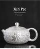Year of the Dragon Sterling Silver 999 Teapot: Pure Handmade High-End Gongfu Tea Set Souvenir