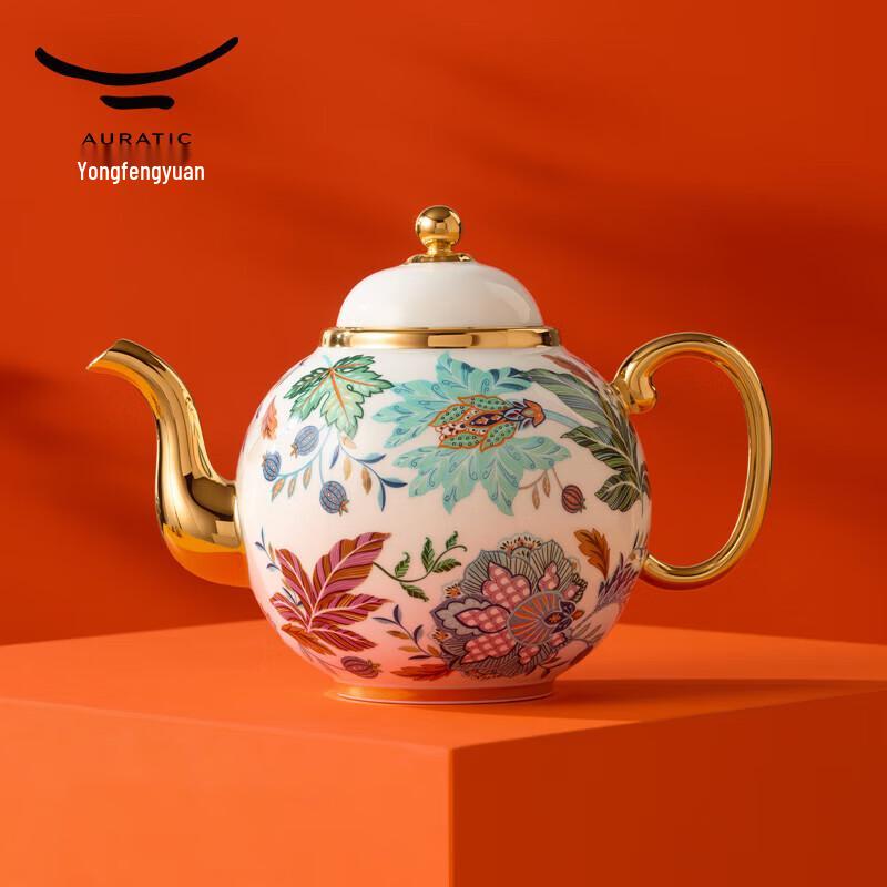 Yongfengyuan 'Happiness Full Garden' 6-Piece Ceramic Chinese Tea Set