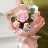 Handmade Knitted Crochet Flower Bouquet Completed Crochet Decorative Bouquet Knitted Flower Artificial Texture Finished Knitted
