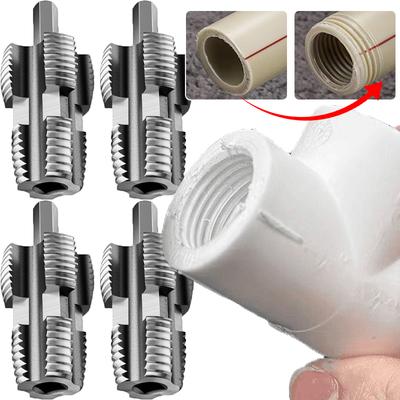 Abrealambres de Agujero Interior para Tubería de Agua de 4 Puntos para Taladro Manual Kit Fabricante de Roscas para Tubería de PVC Herramienta Universal Desmontable para Roscado de Tubos