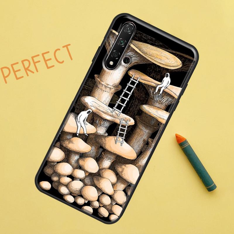Seltsame Trippy Pilz Hülle für Huawei Nova 10 9 SE 5T Y90 Y70 Y60 Y61 Nova 3i 7i 8i 11i P20 P40 P30 Lite P60 Pro