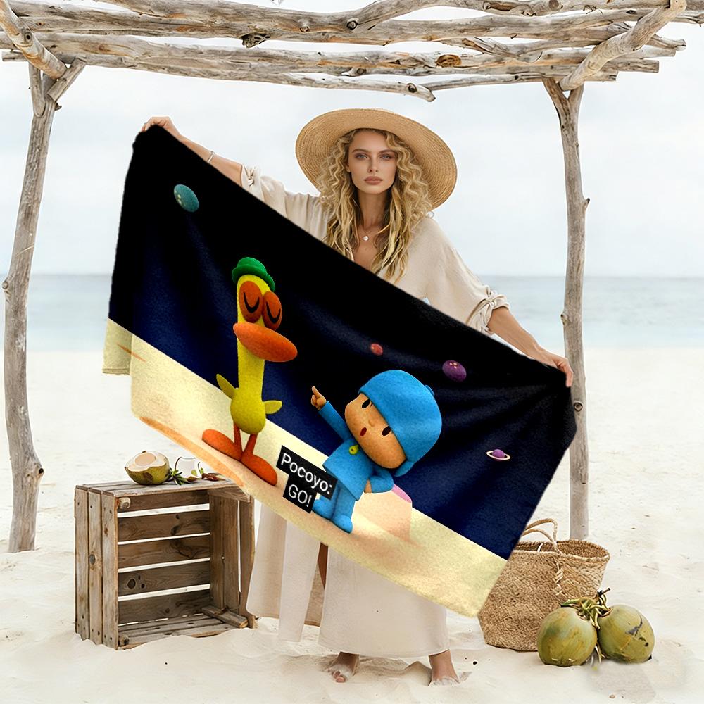 Pocoyo Beach Towel Super Soft & Absorbent Comfortable Lightweight Suitable for Swimming, Gym, Camping, Yoga Vacation