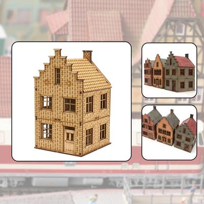 1/72 European Building Model House DIY Crafts Hobby Toys 3D Puzzle Unassembled Architecture for Sand