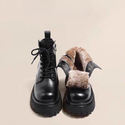 New Women's Fleece and Thickened Cotton Shoes and Thick-soled Snow Boots