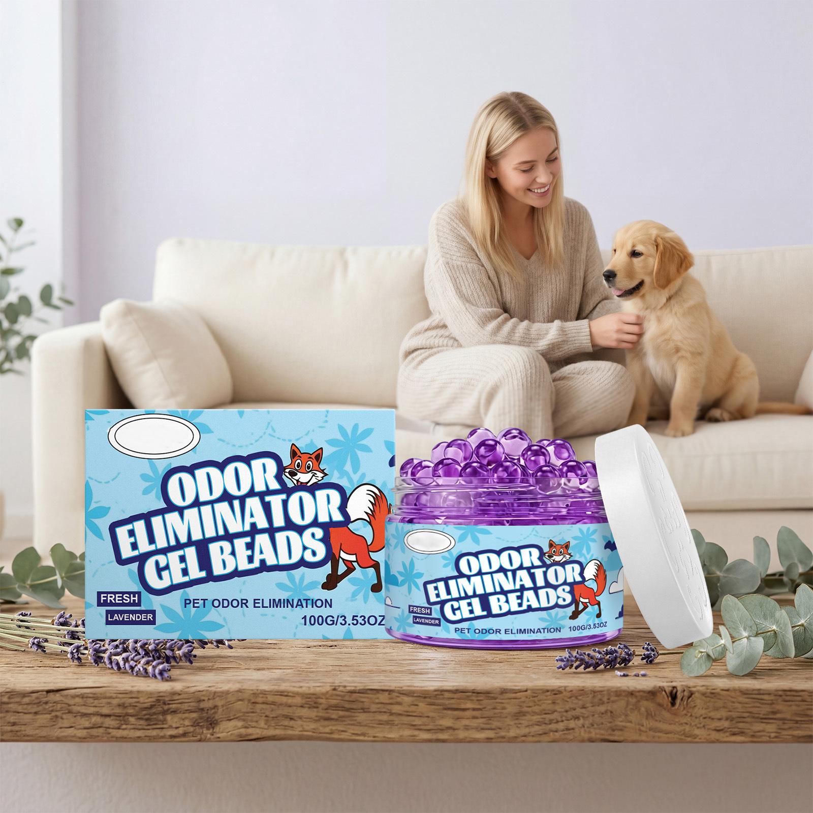

100ml Pet Odor Eliminator Gel Beads - Long-Lasting Lavender Scent Freshener For Home, Car & Pet Areas, Safe & Odor Neutralizer One Size