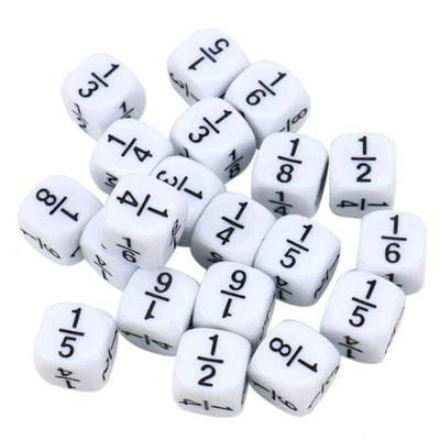 10 Stück Bruchenwürfel 16MM Mathe-Lernmaterialien Klassenzimmerbedarf Pädagogische Lernressourcen Spielzeug für Kinder Jungen Mädchen