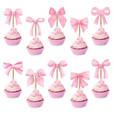 Birthday Decoration, Bow Tie, Paper, Card, Cake Topper, Girl, Dessert Table Dessert Topper