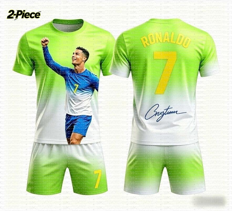 2026 Speciální Ronaldo # 7 Fan Fotbalový Dres Tričko Šortky Set Dámský Pánský Fanoušci Portugalska Košile a Šortky Letní Děti 2dílná Sada
