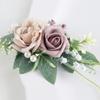 Handmade Flower Wristbands Wrist Flower Realistic Rose Boutonniere for Bridesmaid and Event Decoration Optional Color