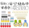 126-Piece DIY Polymer Clay Earring Kit: Stainless Steel Cutters, Earring Cards, Ear Hooks & Geometric Shapes