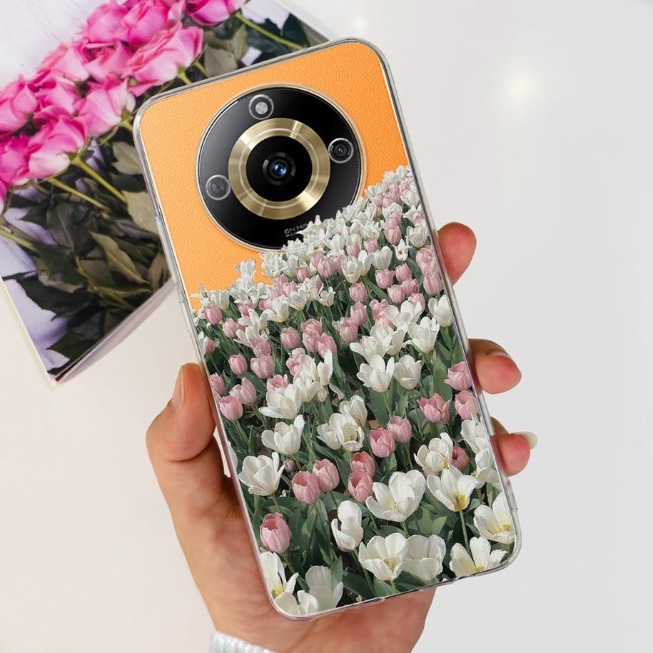 For Realme 11 Pro Plus Case RMX3740 RMX3741 Phone Cover Fashion Flower Butterfly Soft Silicone Funda For Realme 11 Pro 5G Bumper