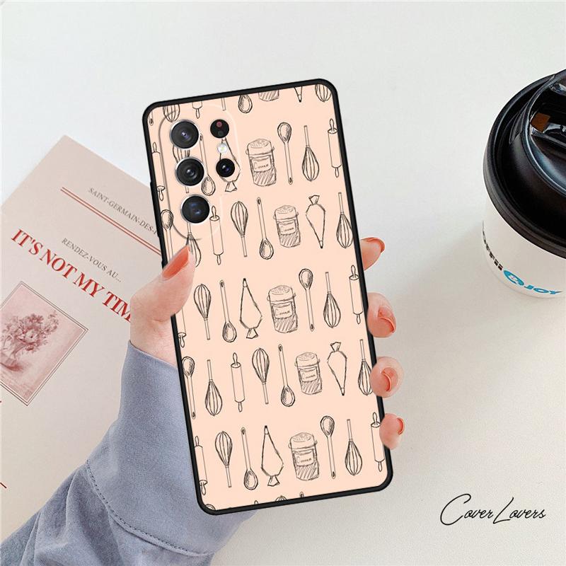 

Love Baking Chef Knife phone case For Samsung Galaxy S24 S25 S23 S22 Ultra Note 10 20 Plus S20 S21 FE Cover Galaxy Note10