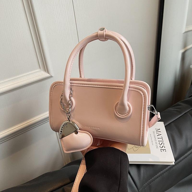 2025 New Fashion Versatile Bowling Handbag Solid Color PU Styling Pillow Bag One Shoulder Crossbody Bag Small Square Bag