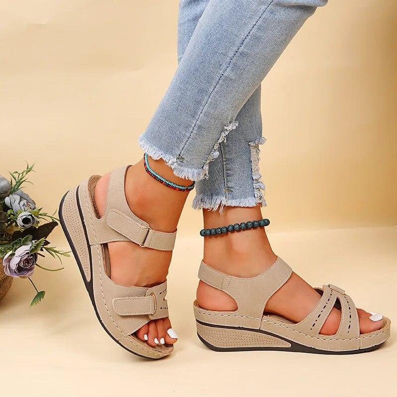 Summer Wedge Sandals for Women 2024 New Fashion Non Slip Beach Shoes Woman Lightweight Casual Platform Sandals Female Plus Size
