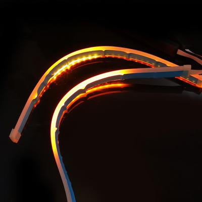 2pcs 30cm Slim Sequential Flexible LED DRL Turn Signal Strip Light Lamp Headlight Fit for Car Truck Motorcycle