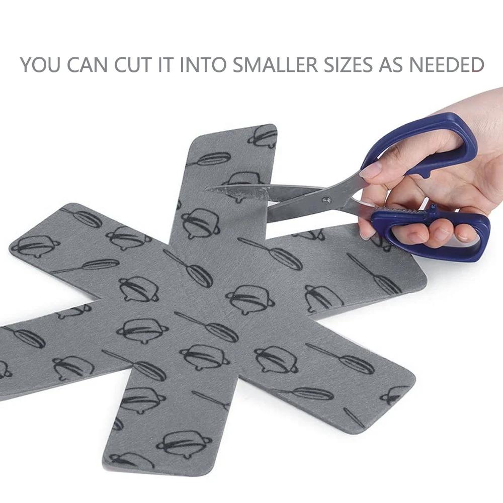 15 st Gryt- och pannskydd Grå/Röd Halkfri Tryck Avdelningsdynor för att Förhindra Repor Separera och Skydda Ytor för Köksredskap