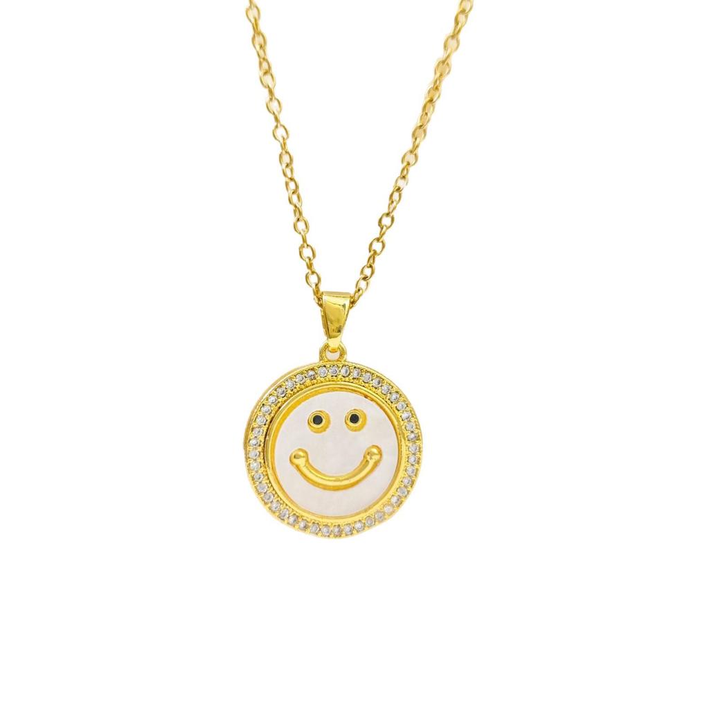 European Bestseller: Zirconia Smile Face Necklace for Women - Luxurious, Versatile, and Elegant.