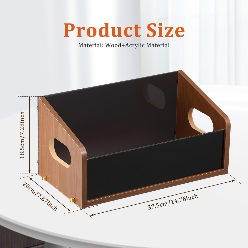 Wood Vinyl Record Storage Holder Vintage Tabletop Large Capacity Album Record Organizer for LP Vinyl Record CD Disc Storage Box