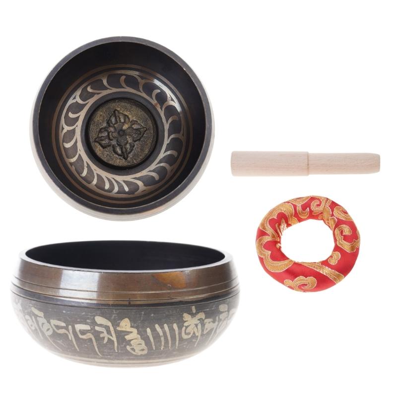 Чаша для звуковой терапии ручной работы, для йоги и медитации, поющая чаша, украшение для дома, чаша Будды, металлическая молитвенная чаша, прочная, 1 комплект 1