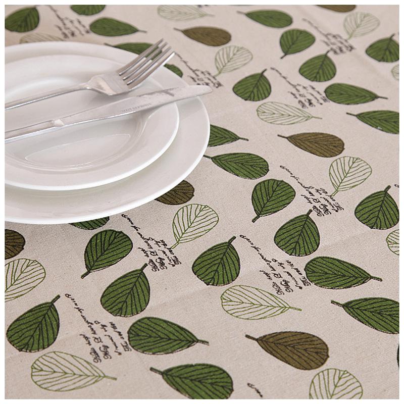 Polyester Cotton Pastoral Small Green Leaf Lace Tablecloth Coffee Table Tablecloth Table Cloth