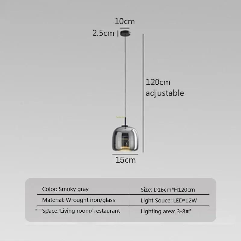 Glass LED Pendant Light Nordic Hanging Lamp For Dining Room Restruant Bar Indoor Decor Lighting Bedroom Bedside Led Ligh Fixture