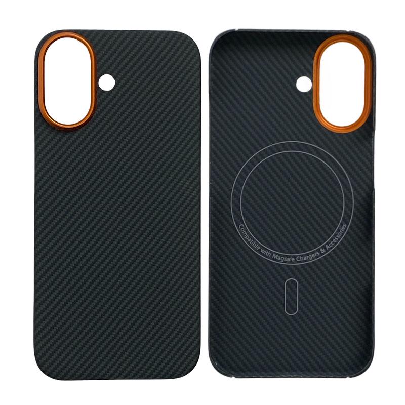 Apple iPhone 17 Ultra-thin Kevlar Case with Magnetic Suction, Alloy Frame, Aramid Fiber, and Half-wrapped Design