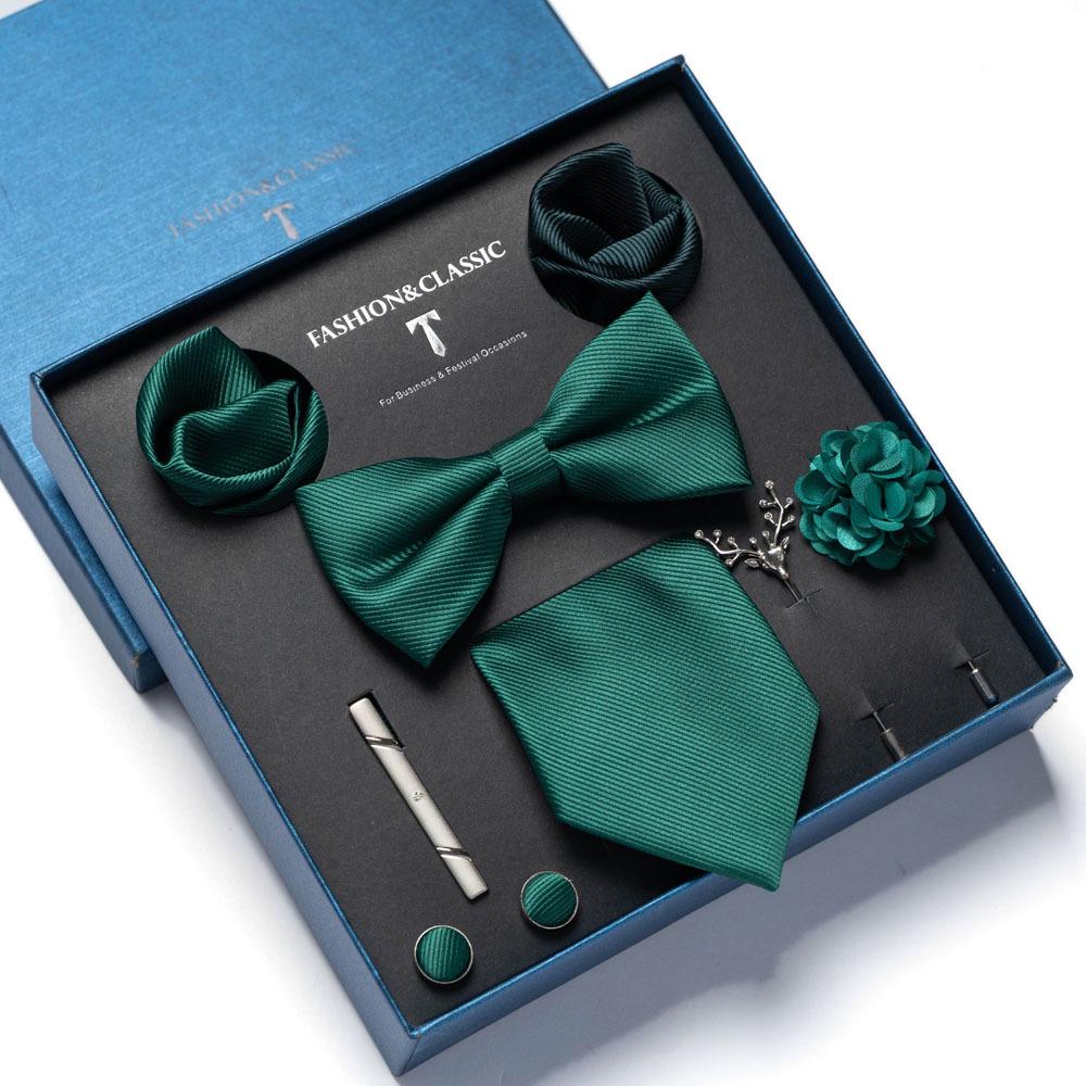 8-Piece Men's High-Grade Tie Set with Gift Box for Weddings and Formal Events