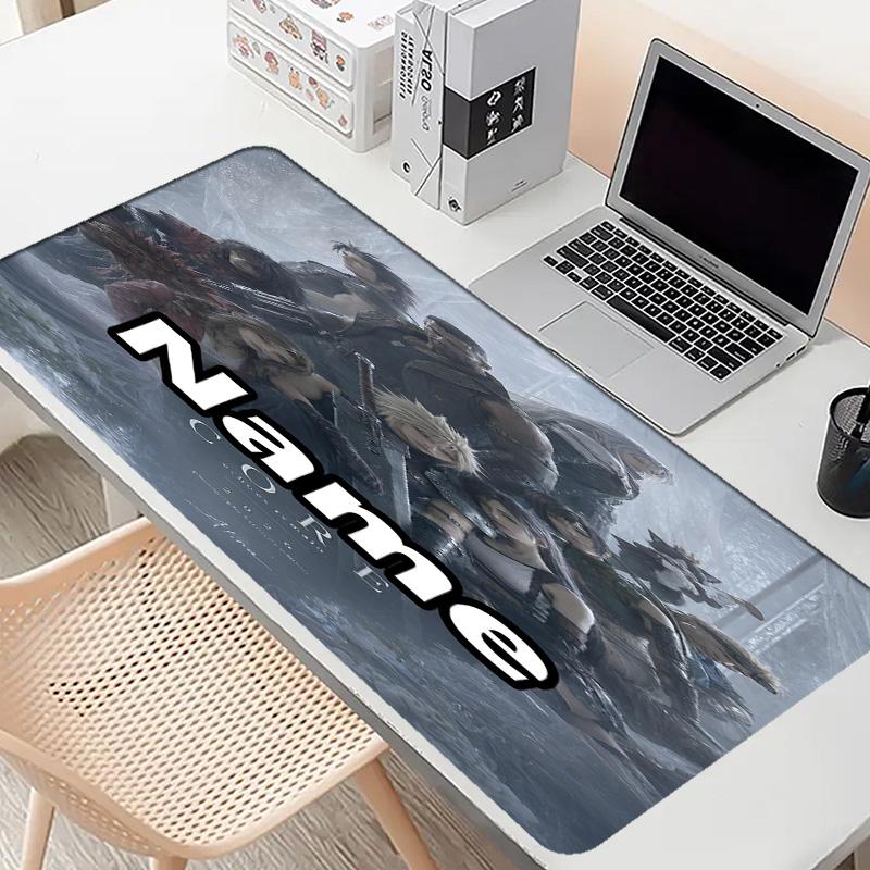 Custom Name Personalized Final Fantasy Pattern Mousepad, Laptop PC Desk Mat, Decorative Desk Mat for Home Keyboard Pad Gift