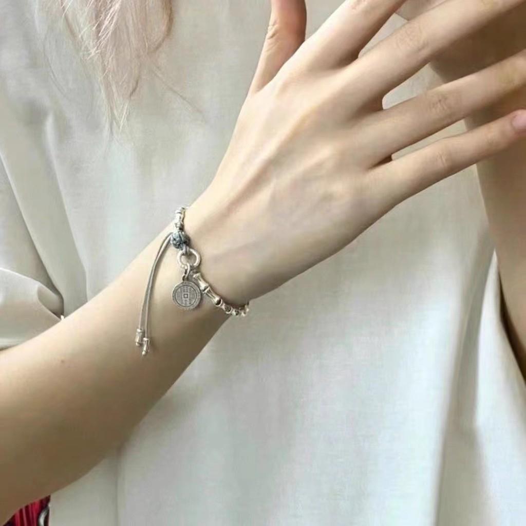 Ethnic Five Boho Emperors Coin Handwoven Alloy Geometric Shape Bracelet