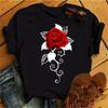 New Harajuku Women's T-shirt Fashion Creative Reose Musical Note Printed T Shirt Casual Shirt Short-sleeved Female Tshirt