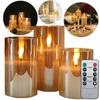 3 Candles Decorative LED Candles Glass Gilded Decorative Christmas + Remote Control