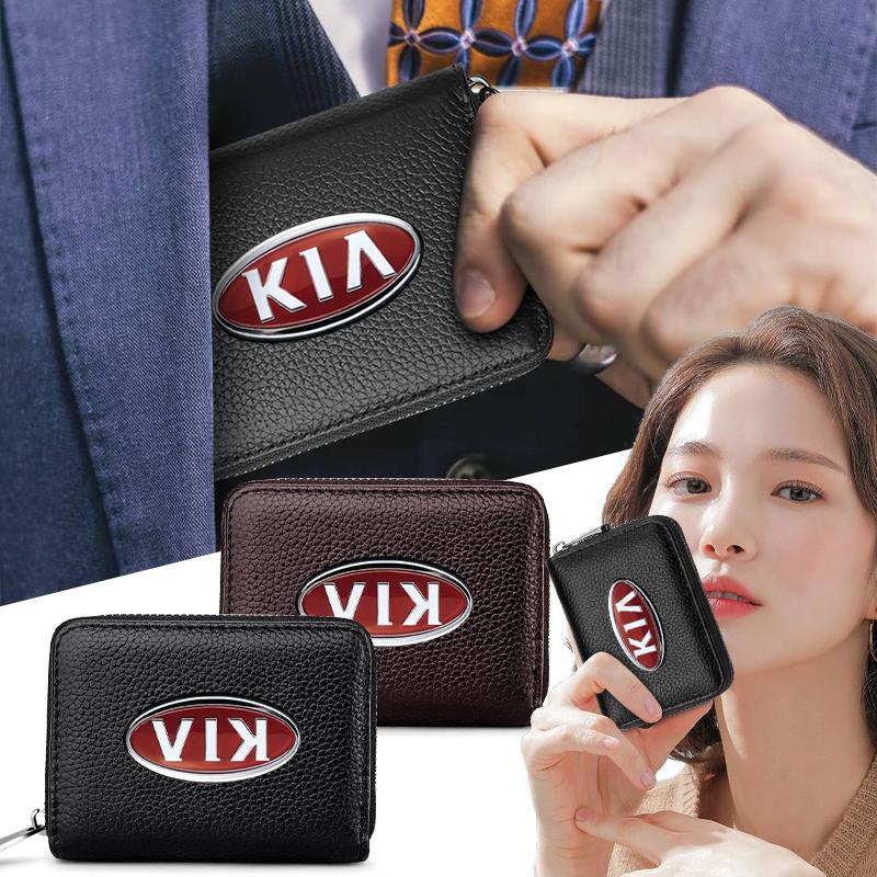 1pcs Fashion Leather Car Driver's License ID Card Bank Card Wallet Car Styling For Kia Rio Ceed Sportage Cerato Soul Sorento K2 K5 Flip Car Accessorie