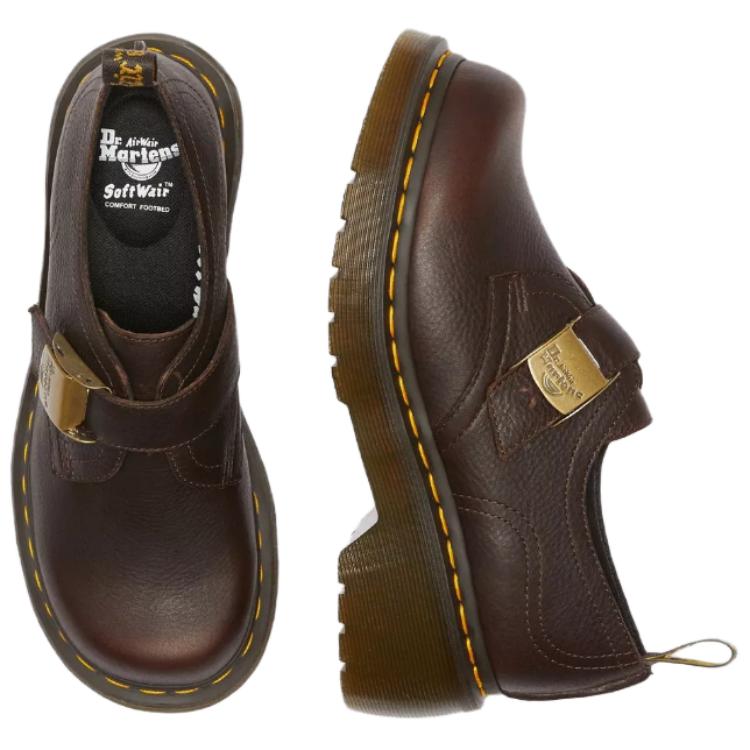 Dr. Martens Leather Minimalist Trendy Versatile Low-Top Casual Shoes Unisex Casual Shoes Brown 25290203