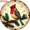Metal Tin Sign Winter Redbird Wall Art for Kitchen Cafe Garage Christmas Home Decor