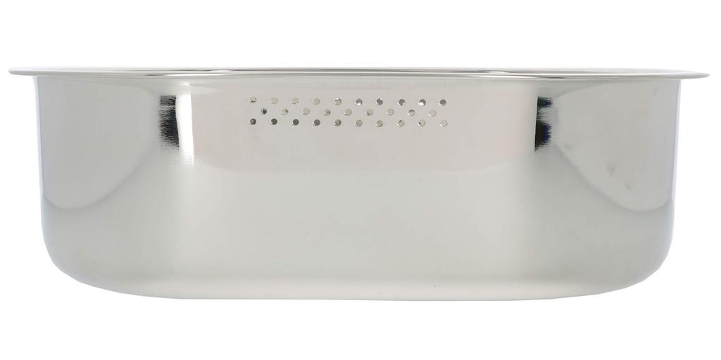 Takagi Stainless Steel Oval Washing Tub with Drain Corrosion Resistant and For Washing with Kitchen Sink Hole, Silver, Tub, Hygienic, Water, Soaking,