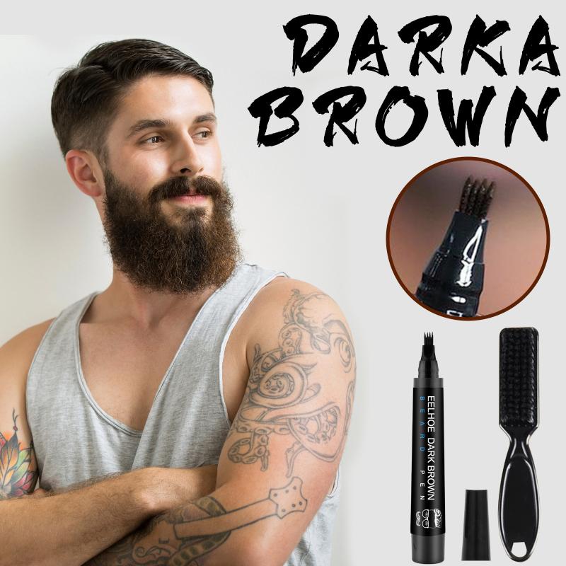 Beard Styler Pencil for Men 4 Prong Pen Long Lasting Facial Hair Filler Enhance Patchy Beard for Daily Grooming Precision