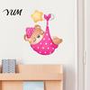 Versatile Wall Decor for Home Office Cute Bear Stickers Kids Room, PVC Waterproof Cartoon Animal Self Adhesive Bedroom Decals, Removable Art